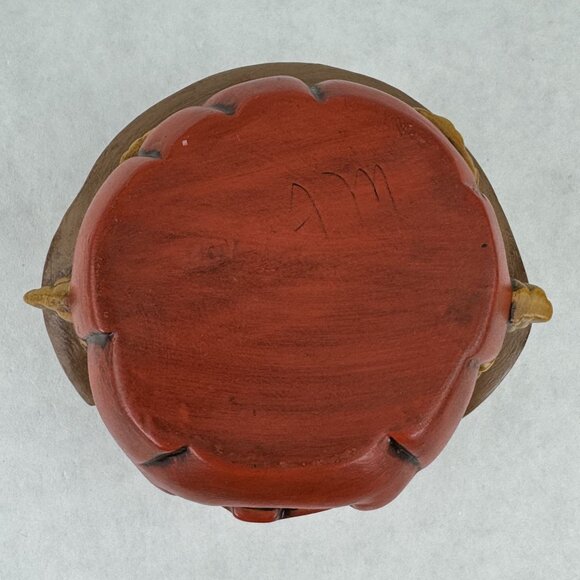 Vintage Ceramic Pumpkin Jar With Scarecrow Hat Lid Harvest Jack-O-Lantern 5.5" - Picture 8 of 11